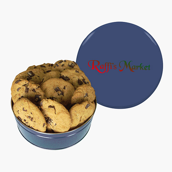 King Size Chocolate Chip Cookie Tin - Solid - Full Color