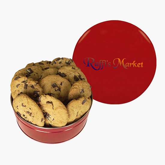 King Size Chocolate Chip Cookie Tin - Solid - Full Color