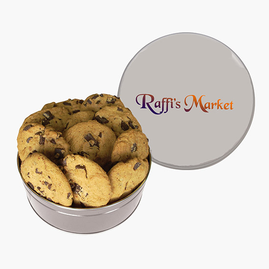 King Size Chocolate Chip Cookie Tin - Solid - Full Color