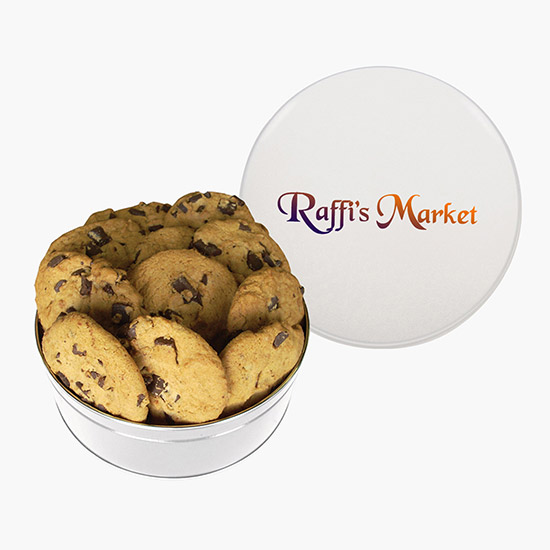 King Size Chocolate Chip Cookie Tin - Solid - Full Color