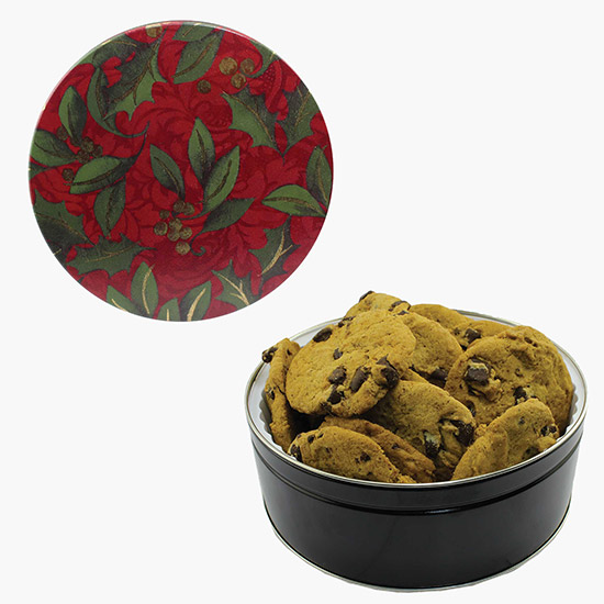 King Size Designer Chocolate Chip Cookie Tin - Holiday