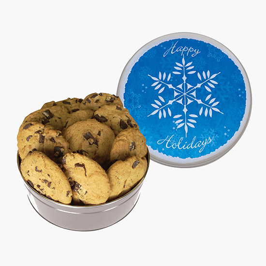 King Size Designer Chocolate Chip Cookie Tin - Holiday