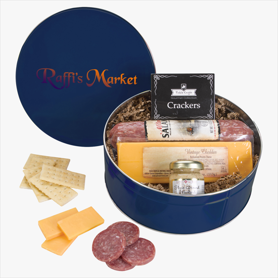 King Size Charcuterie Gourmet Meat and Cheese Gift Tin - Solid - Full Color