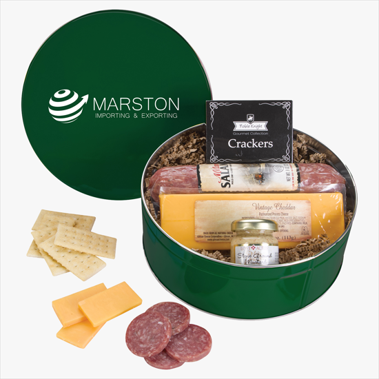 King Size Charcuterie Gourmet Meat and Cheese Gift Tin - Solid