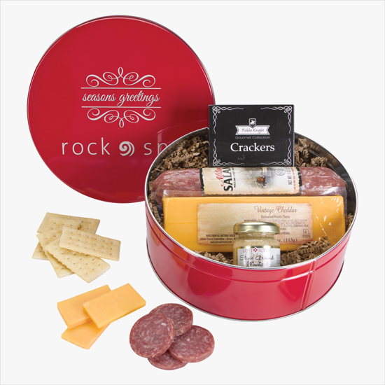 King Size Charcuterie Gourmet Meat and Cheese Gift Tin - Solid