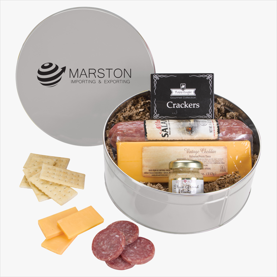 King Size Charcuterie Gourmet Meat and Cheese Gift Tin - Solid