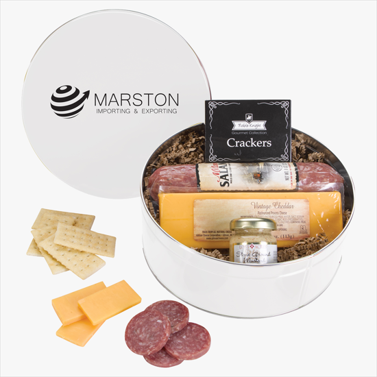 King Size Charcuterie Gourmet Meat and Cheese Gift Tin - Solid