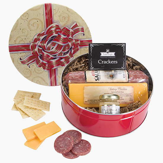 King Size Charcuterie Gourmet Meat and Cheese Gift Tin - Holiday