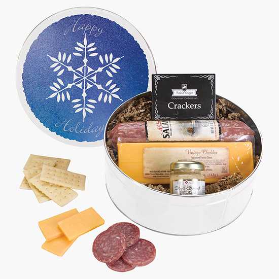 King Size Charcuterie Gourmet Meat and Cheese Gift Tin - Holiday