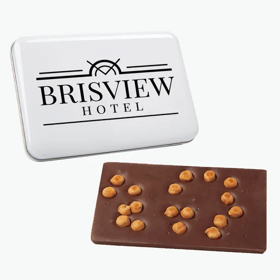 Custom Tin with Choice of Flavored Chocolate Bark