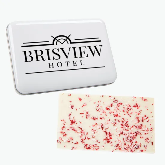 Custom Tin with Choice of Flavored Chocolate Bark