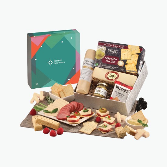 Snack Lover's Gift Box with Green Geometric Sleeve