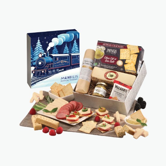 Snack Lover's Gift Box with Holiday Train Sleeve