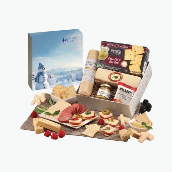 Snack Lover's Gift Box with Blue Snowman Sleeve