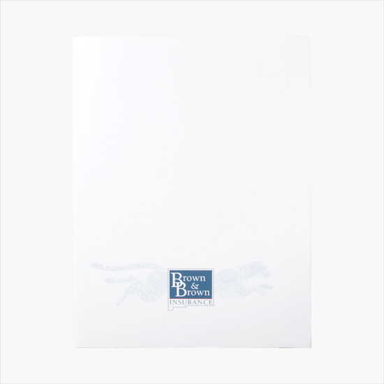 White Presentation Folder - Printed - Business Card Slits w/Rolodex Card