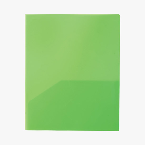 Translucent Twin Pocket Folder w/Business Card Slots Vivid Color - Blank