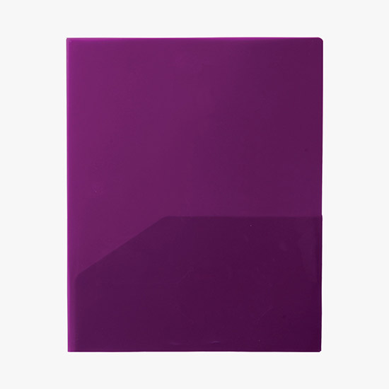 Translucent Twin Pocket Folder w/Business Card Slots Vivid Color - Blank