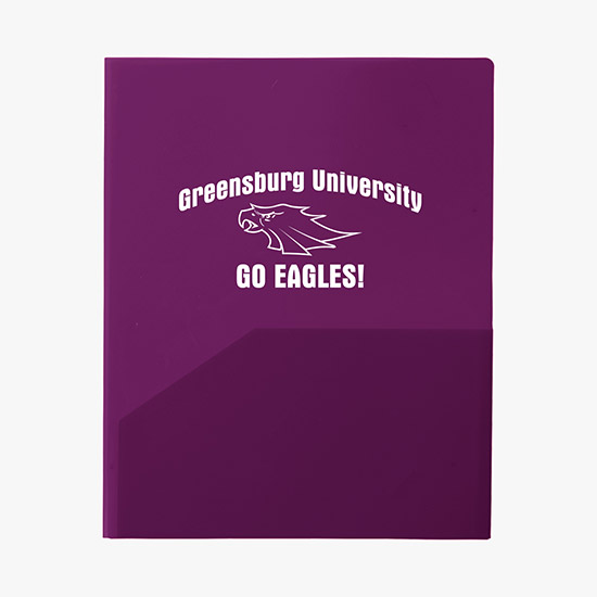 Translucent Twin Pocket Folder w/Business Card Slots Vivid Color - One-Color Imprint