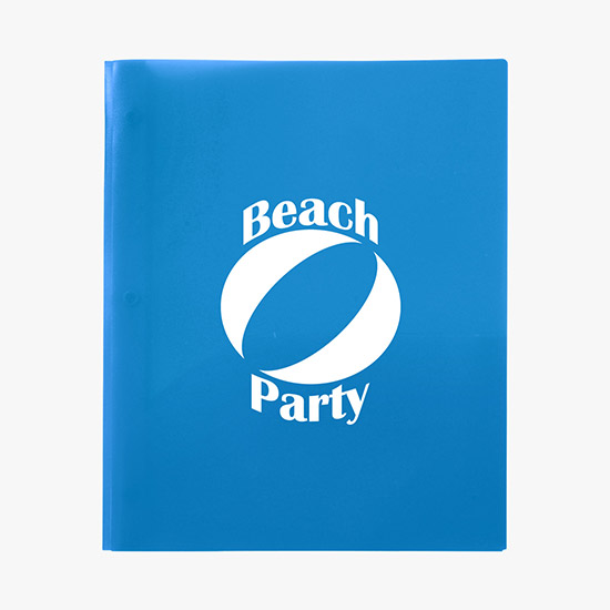 Translucent Three-Prong Twin Pocket Poly Folder - Vivid Colors - Blank