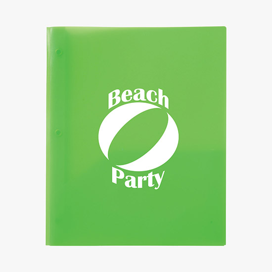 Translucent Three-Prong Twin Pocket Poly Folder - Vivid Colors - Blank