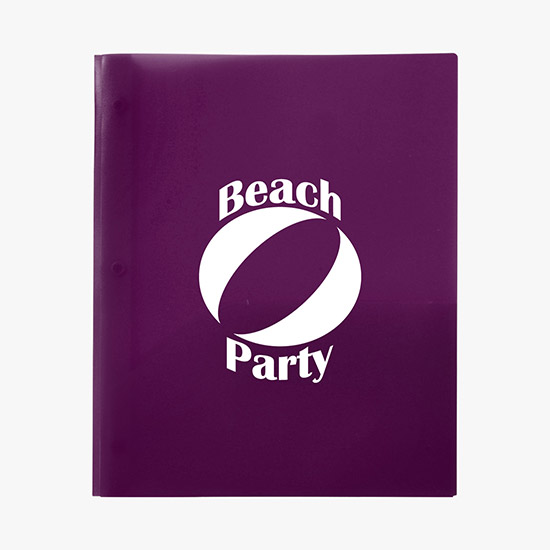 Translucent Three-Prong Twin Pocket Poly Folder - Vivid Colors - Blank