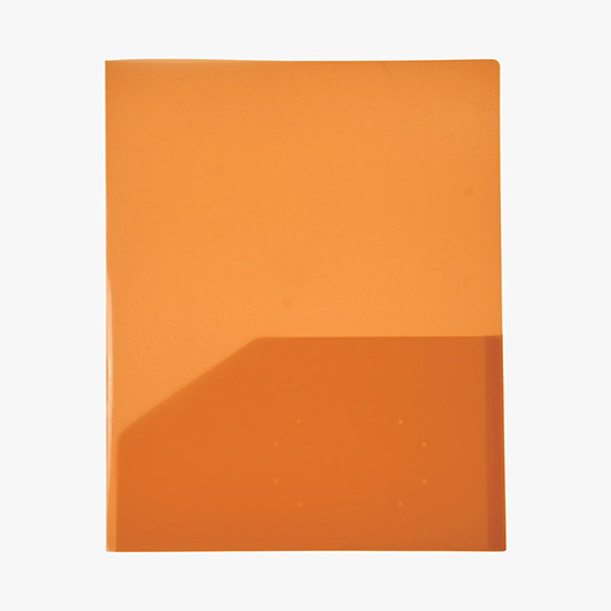 Translucent Twin Pocket Folder w/Business Card Pocket - Blank