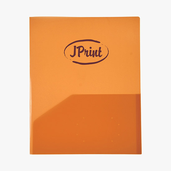 Translucent Twin Pocket Folder w/Business Card Pocket - Multi-Color Imprint
