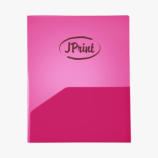 Translucent Twin Pocket Folder w/Business Card Pocket - Multi-Color Imprint