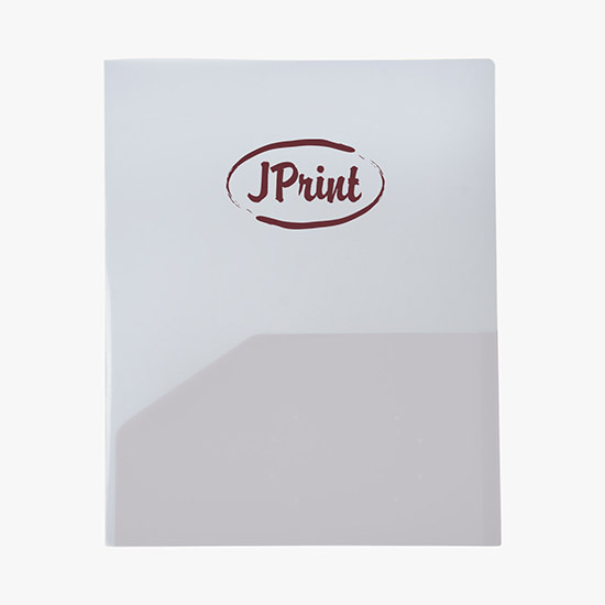 Translucent Twin Pocket Folder w/Business Card Pocket - Multi-Color Imprint