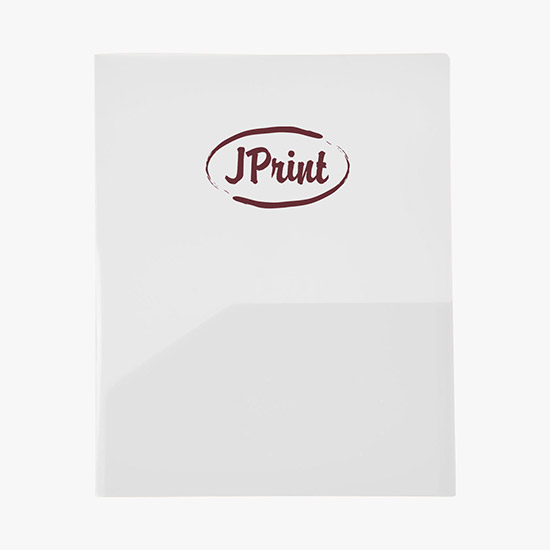 Translucent Twin Pocket Folder w/Business Card Pocket - Multi-Color Imprint