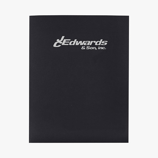 Linen Presentation Folder - Hot Stamped - Business Card Slits with Rolodex Card