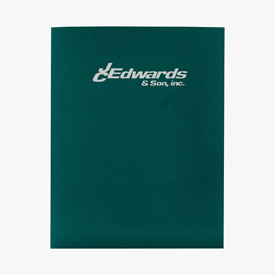Linen Presentation Folder - Hot Stamped - Business Card Slits with Rolodex Card