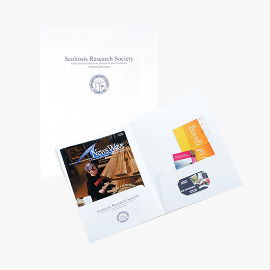 Linen Presentation Folder - Offset Printed - Business Card Slits with Rolodex Card