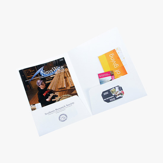 Linen Presentation Folder Hot Stamped Business Card Slits Two