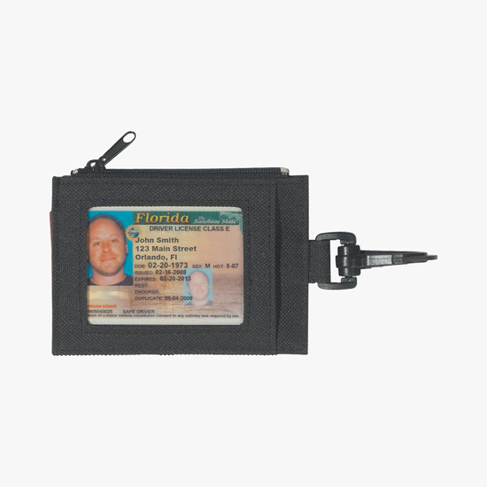 Zippered Pouch ID Holder w/Colored Pocket