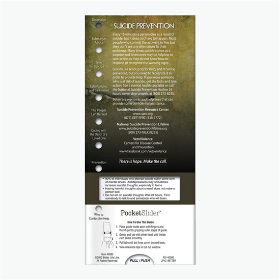 Awareness Pocket Slider - Suicide Prevention