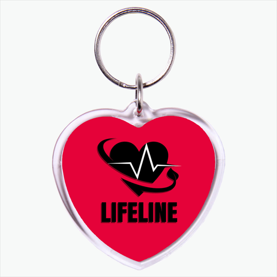 Full Color Acrylic Key Tag - Heart