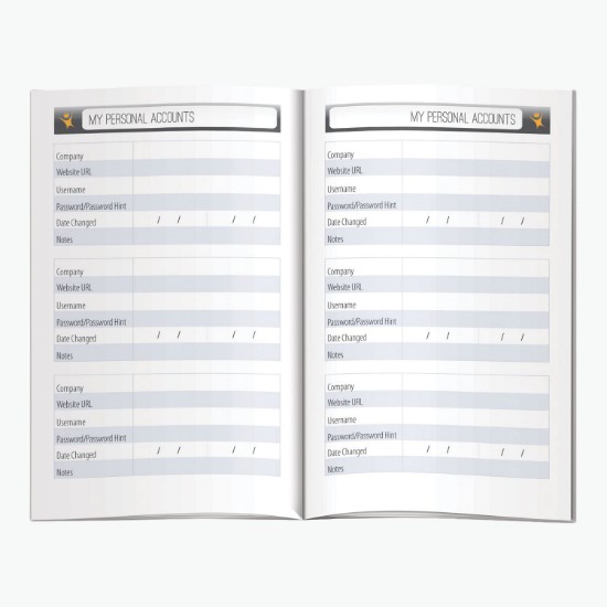 Better Book Guide & Organizer - Track Your Passwords