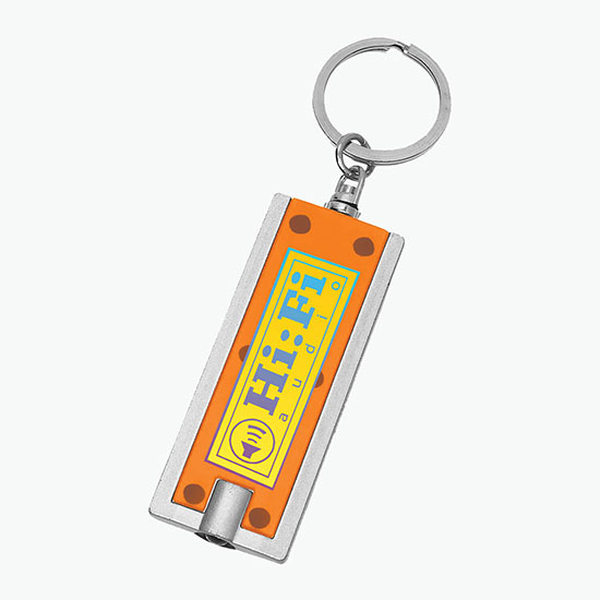 Rectangular Flashlight Keychain - Full Color