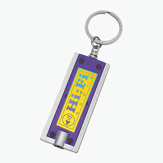 Rectangular Flashlight Keychain - Full Color