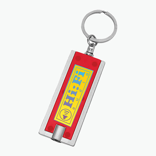 Rectangular Flashlight Keychain - Full Color