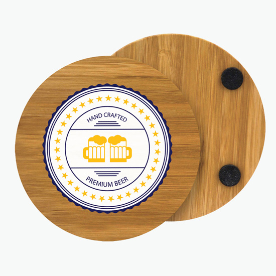 Round Bamboo Coaster - Full Color