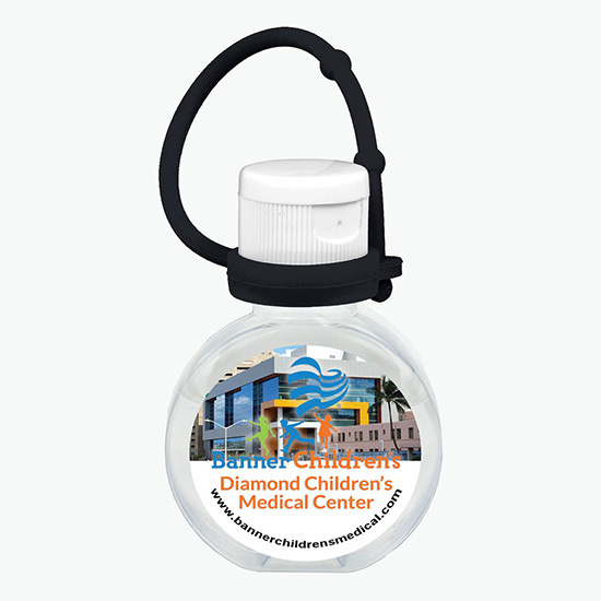 Round Hand Sanitizer w/ Silicone Leash 1oz - Full Color