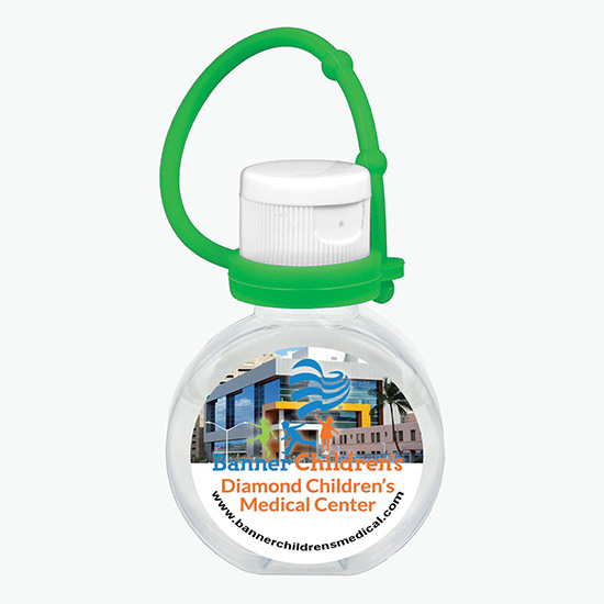 Round Hand Sanitizer w/ Silicone Leash 1oz - Full Color