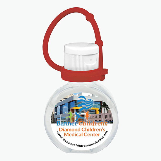 Round Hand Sanitizer w/ Silicone Leash 1oz - Full Color