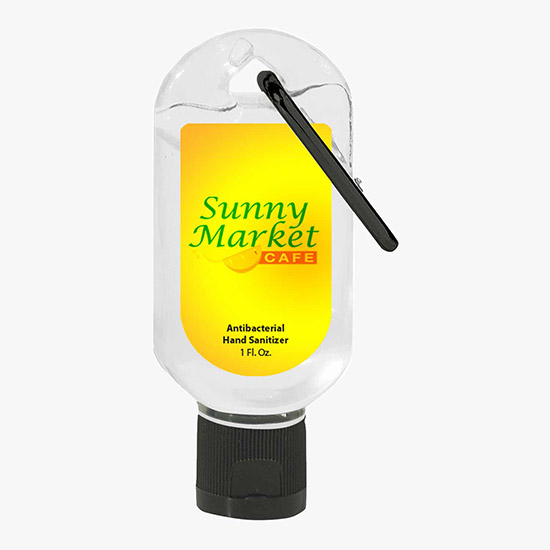 Hand Sanitizer with Carabiner Clip - 1 oz