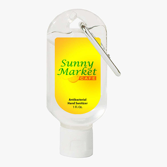 Hand Sanitizer with Carabiner Clip - 1 oz