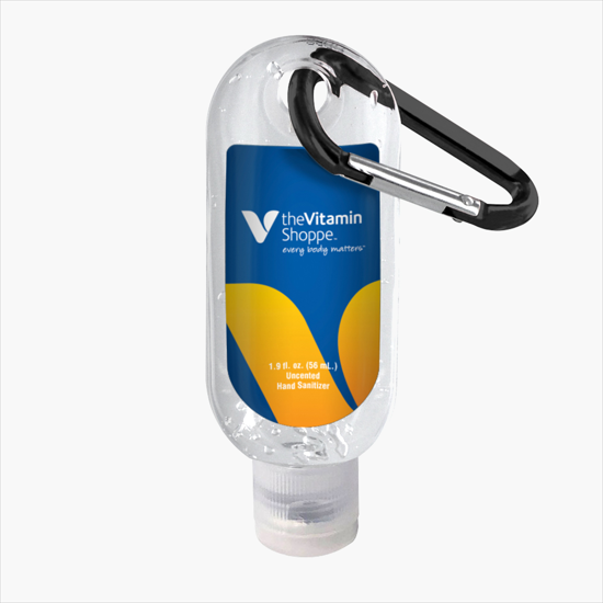 Clear 70% Hand Sanitizer with Carabiner - 1.9 oz - 24-Hour Production
