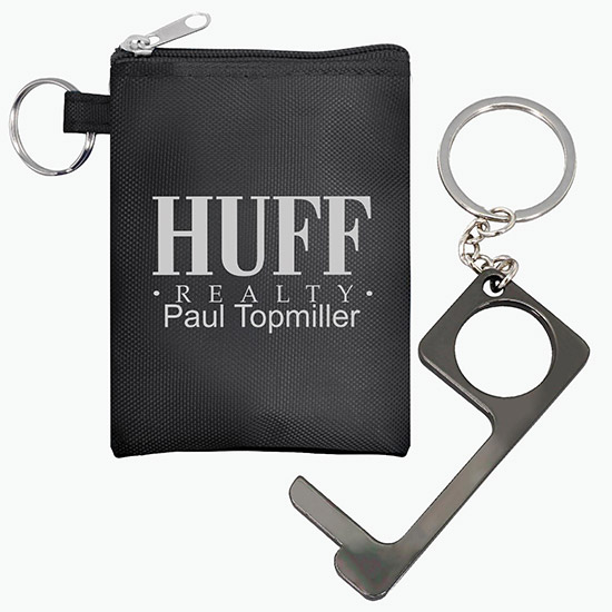 Touch-Free Keyring Tool in Zipper Pouch Set