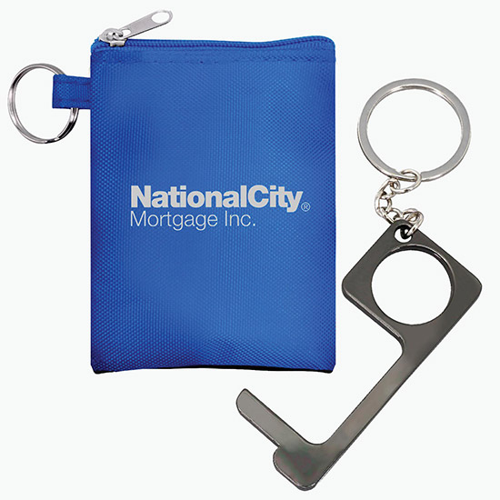 Touch-Free Keyring Tool in Zipper Pouch Set